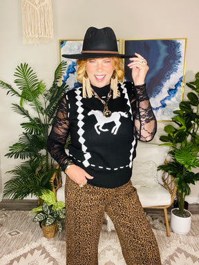 Giddy Up Girl Sweater Vest