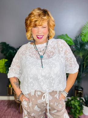 Rebel Romance Floral Lace Sheer Top (2 Colors)