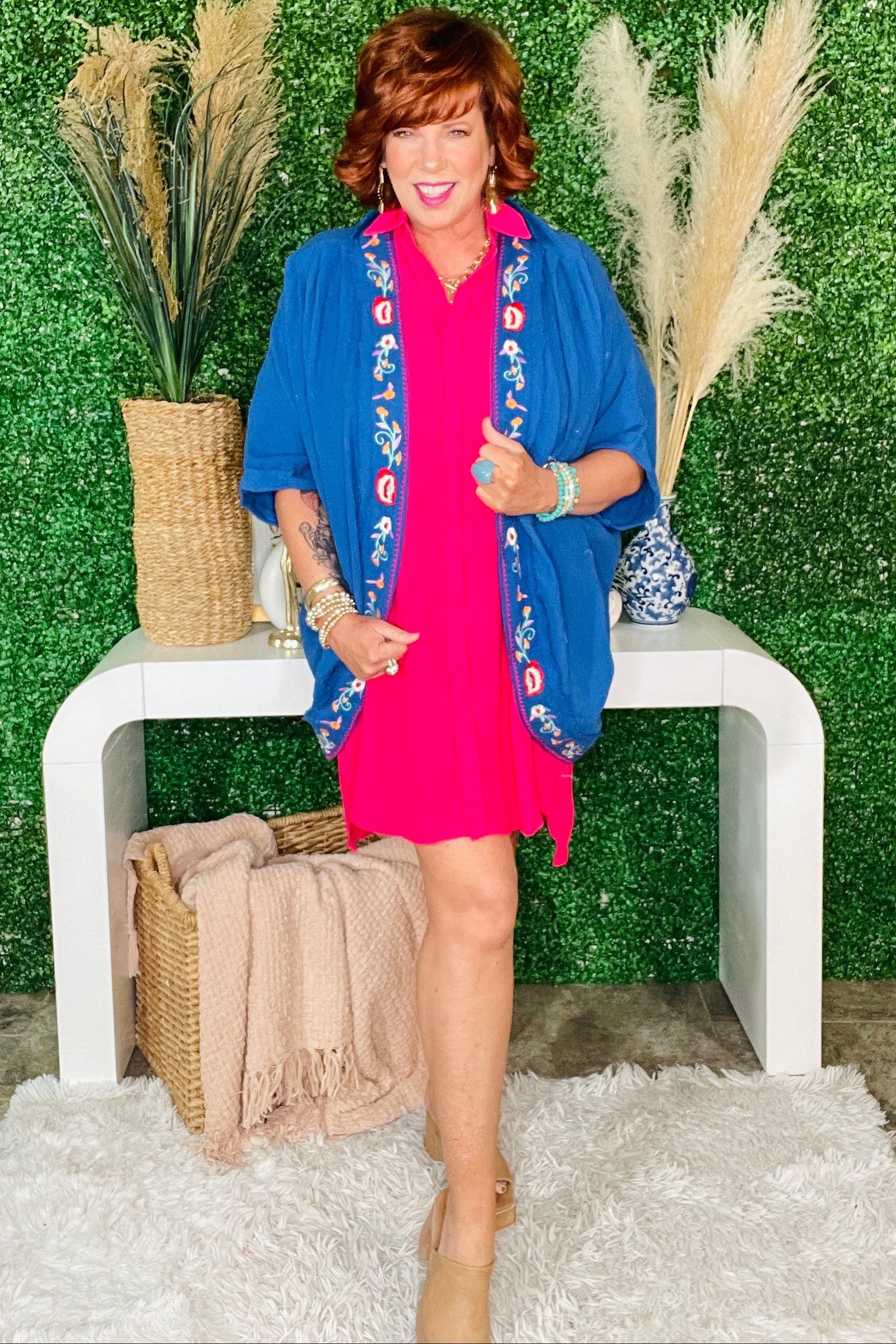 Make Up Your Mind Denim Blue Kimono - OT158DB