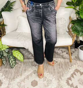 Zenim Charcoal Denim Straight Pant - J070CH
