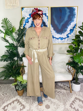 All That Sass Mocha Jumpsuit - R029MO