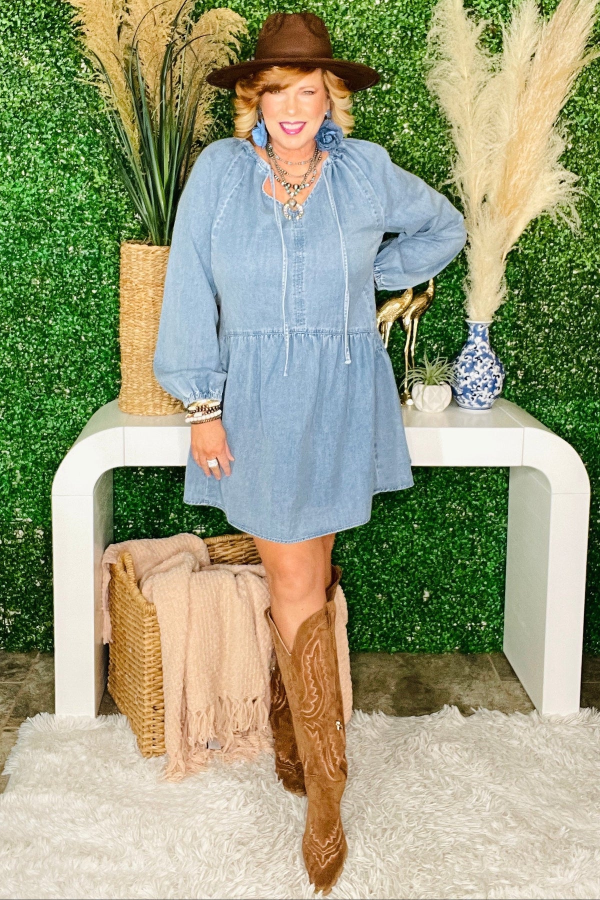 Flirty Meets Chic Denim Mini Dress