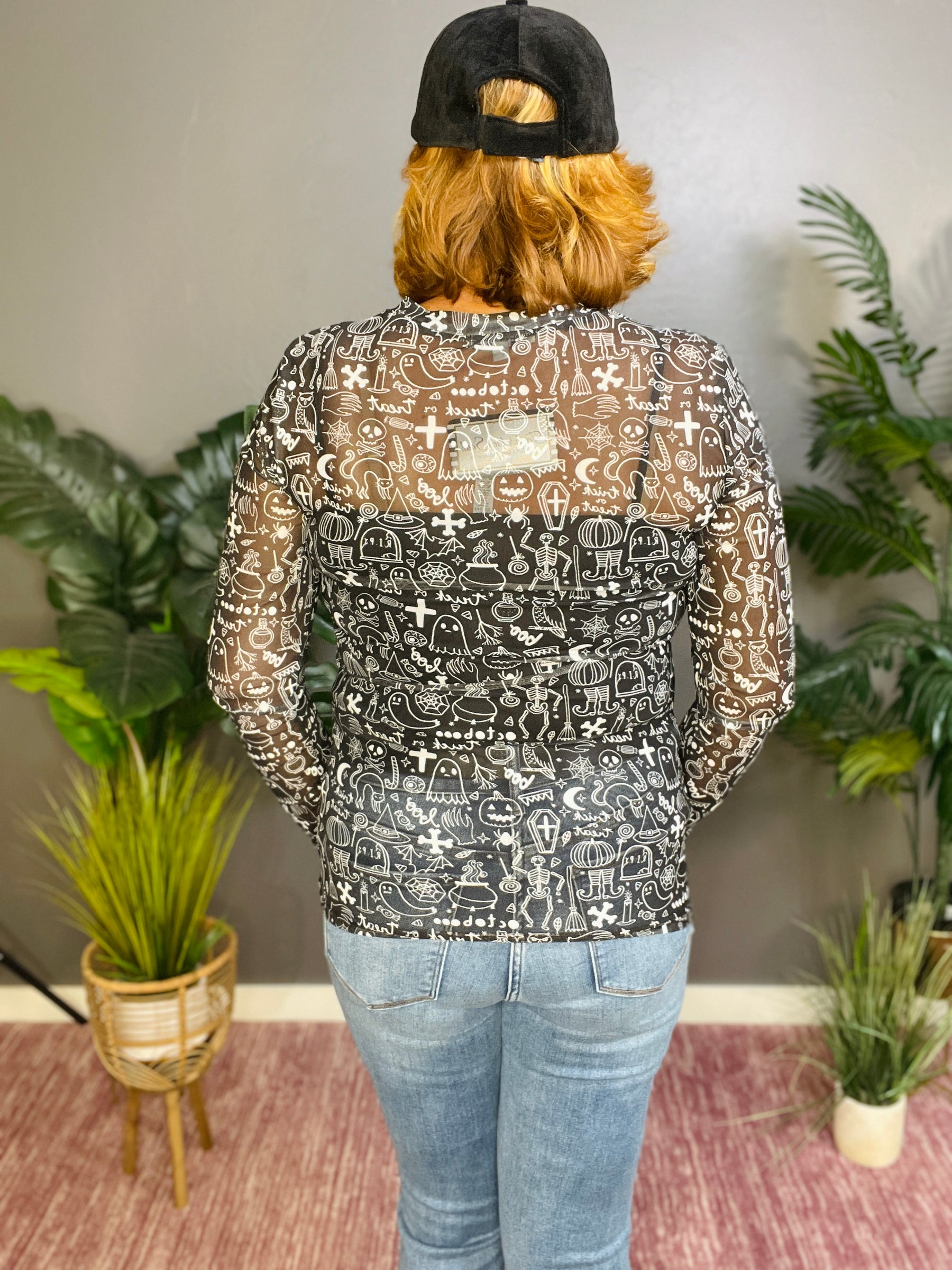 Spooky Halloween Mesh Top - S003SP