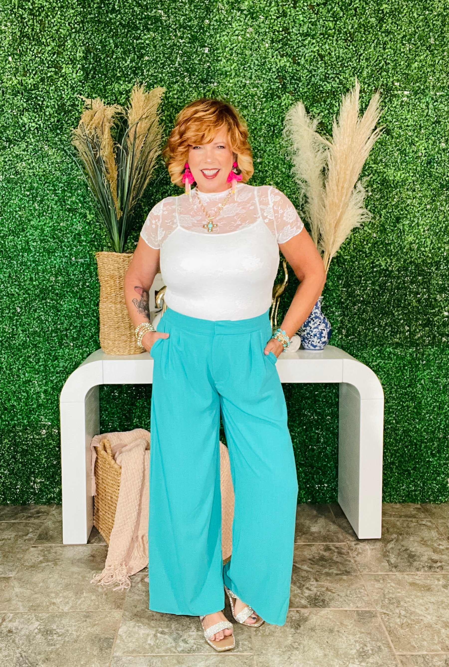 Carefree Moment Jade Wide Leg Pant - P091JD