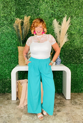 Carefree Moment Jade Wide Leg Pant - P091JD