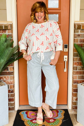 What's Crackin Lobster Waffle Knit Top