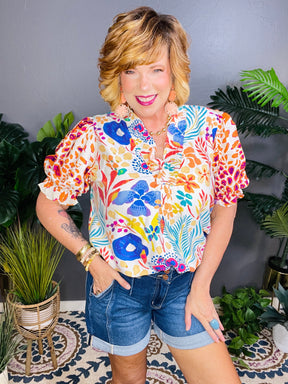 Floral Flare Top