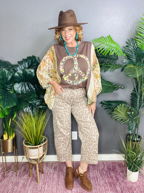 Eden Leopard Print High-Waisted Cropped Jeans