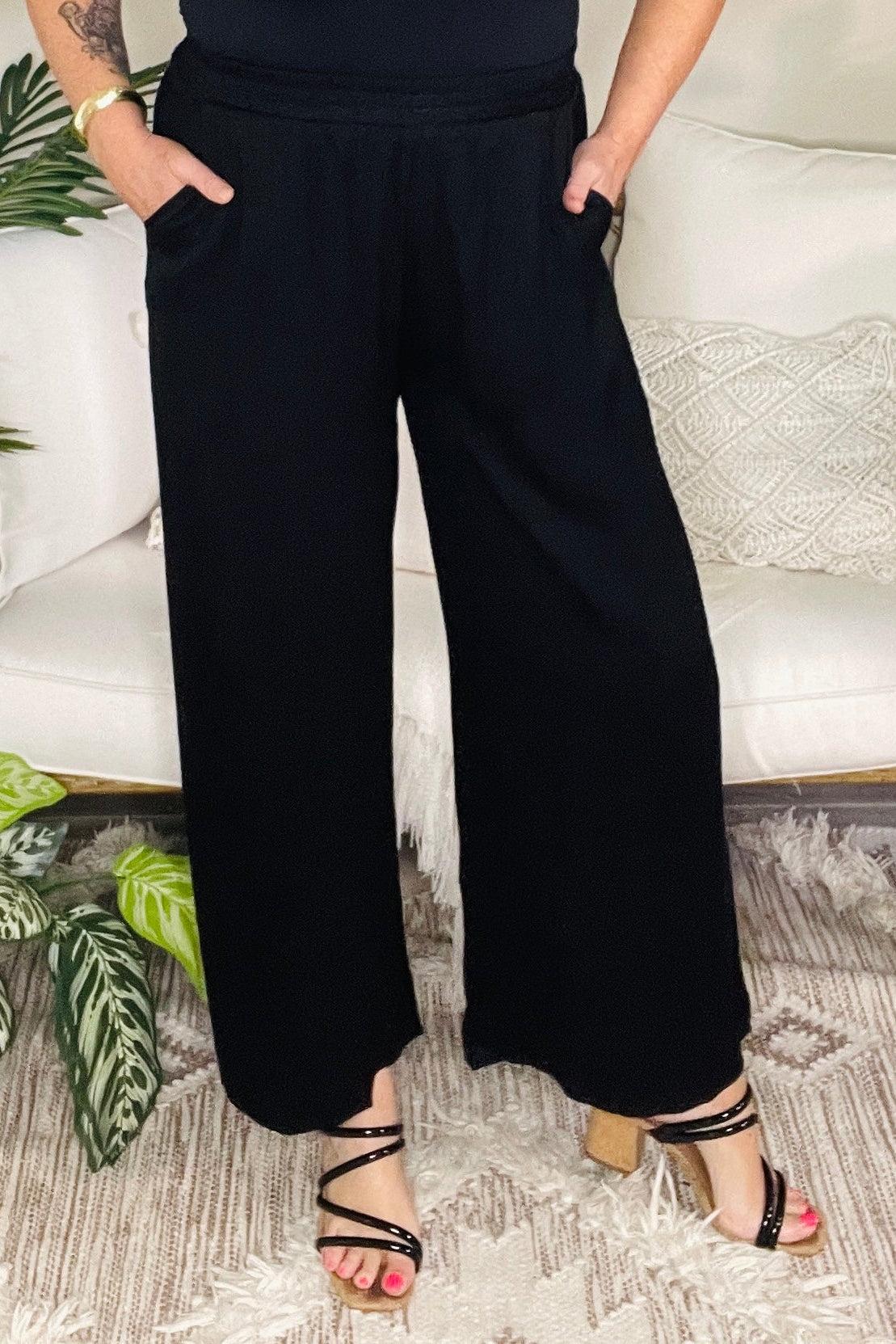 Go With The Flow Black Pants - P164BK