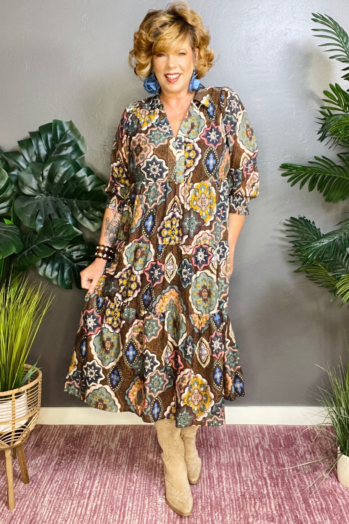 Boho Vibes Midi Dress - DR001BR