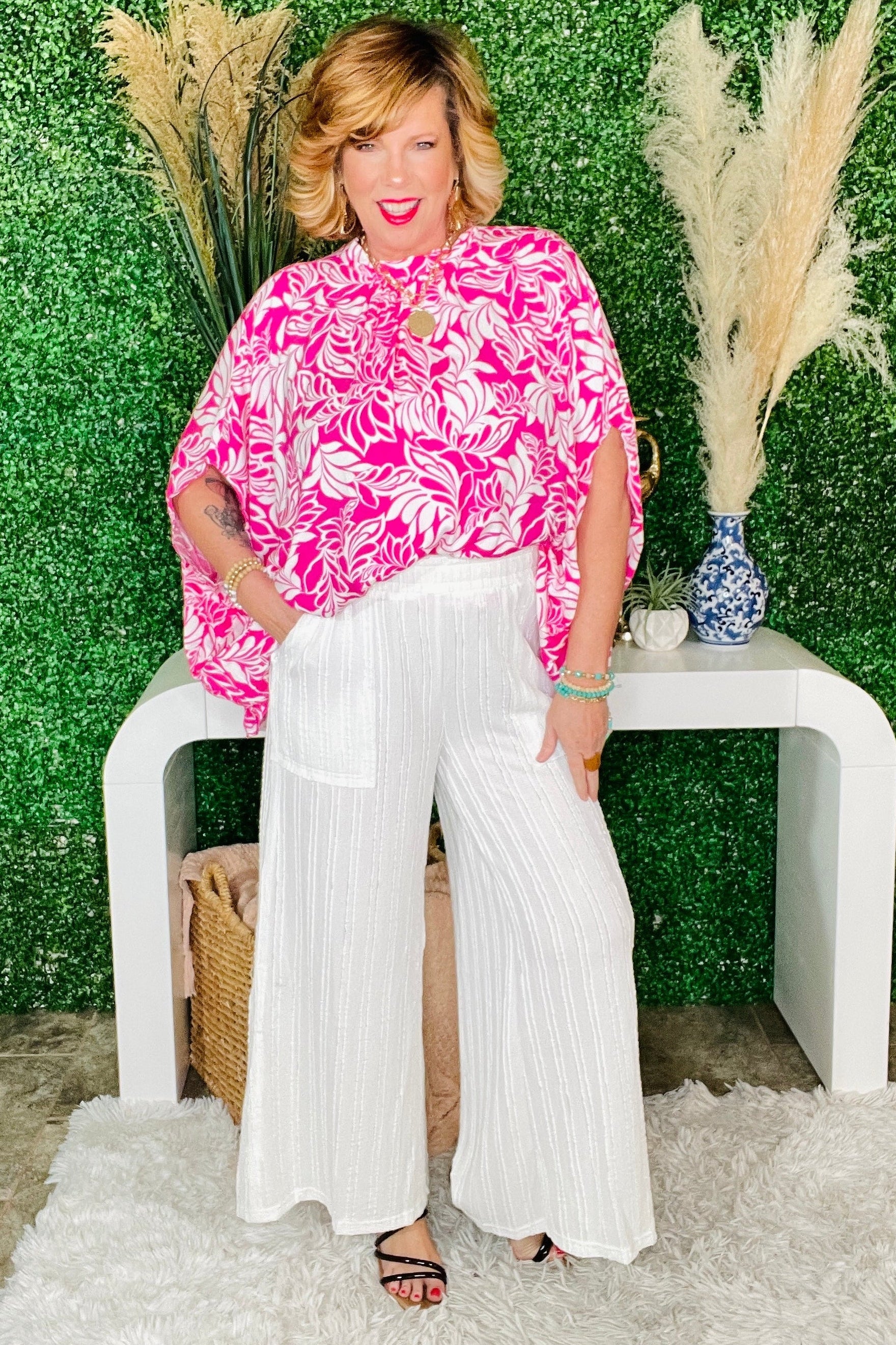 Make An Impact Pink Floral Top - S358PK