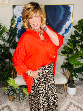 Sassy In Satin Red Top - S752RD