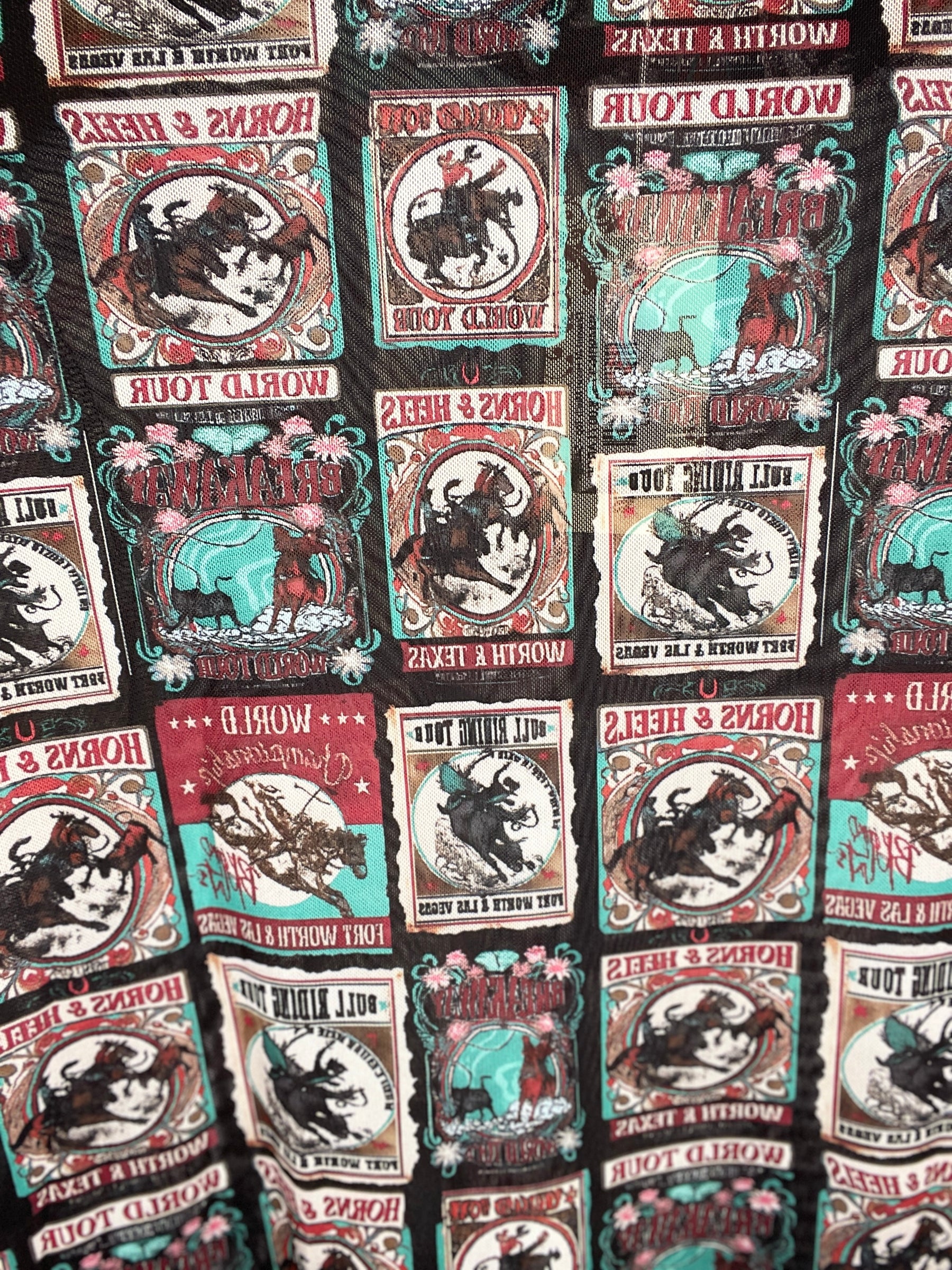 Cowgirl At Heart Mesh Top - S449BK