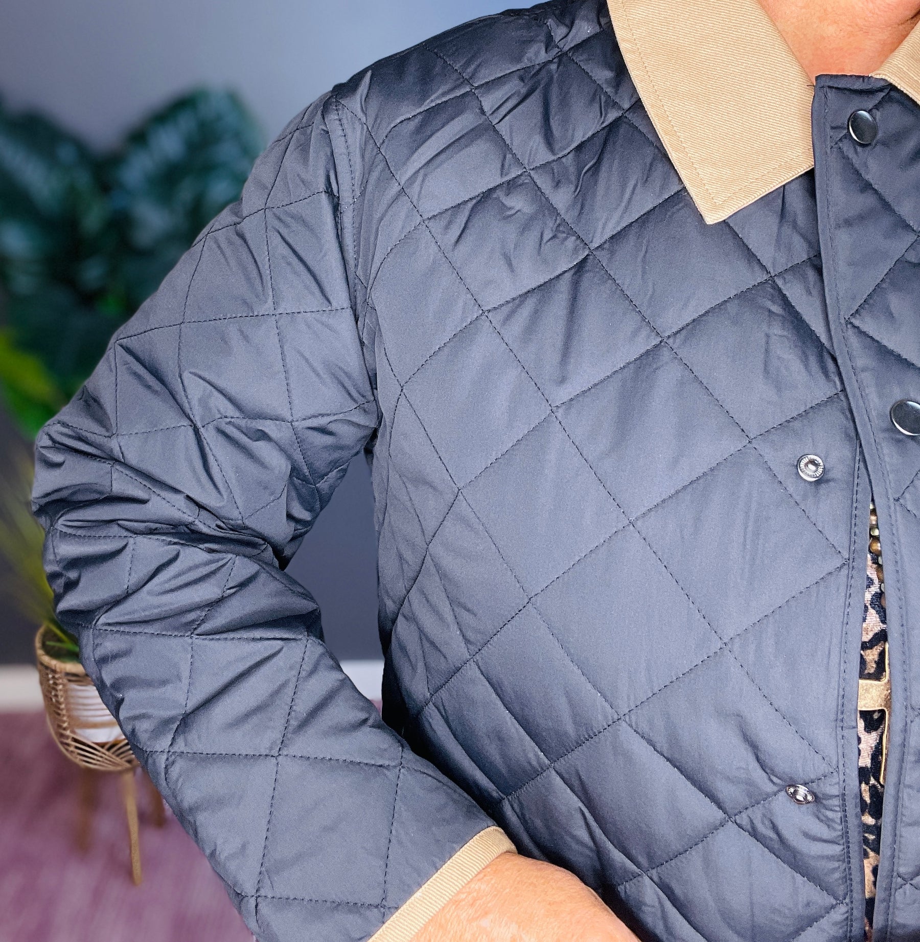 Fashion Cover Girl Black Quilted Jacket - OT007BK