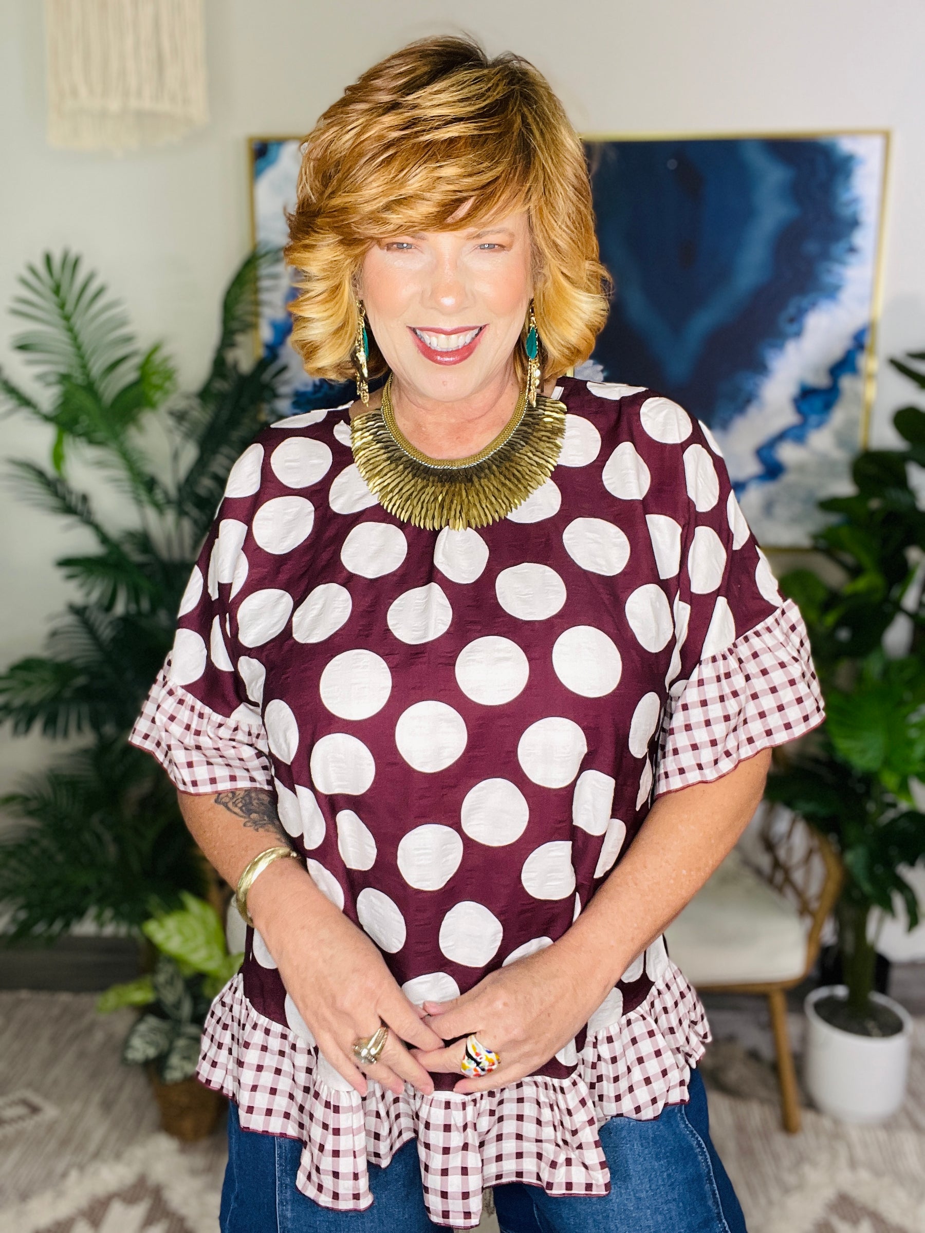 Falling For Dots Top - S892BR