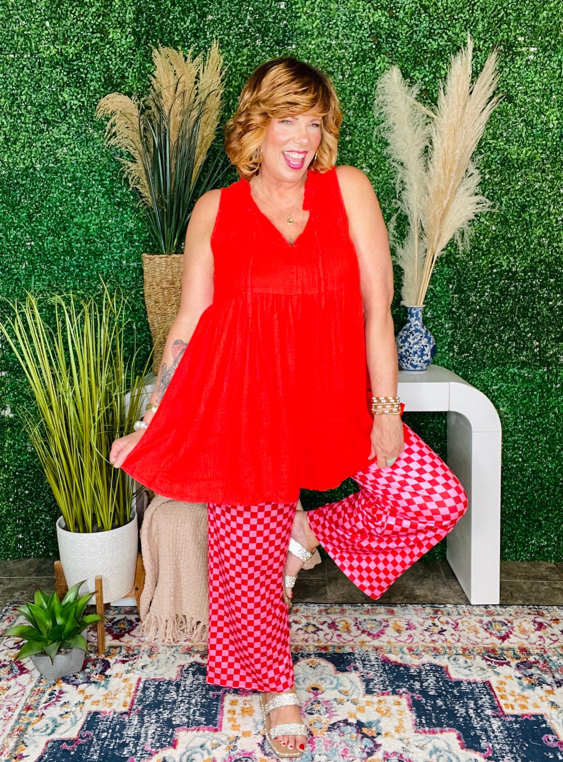 Girly Meets Chic Red Top - S735RD