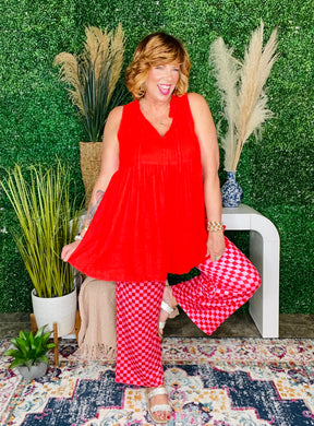 Girly Meets Chic Red Top - S735RD