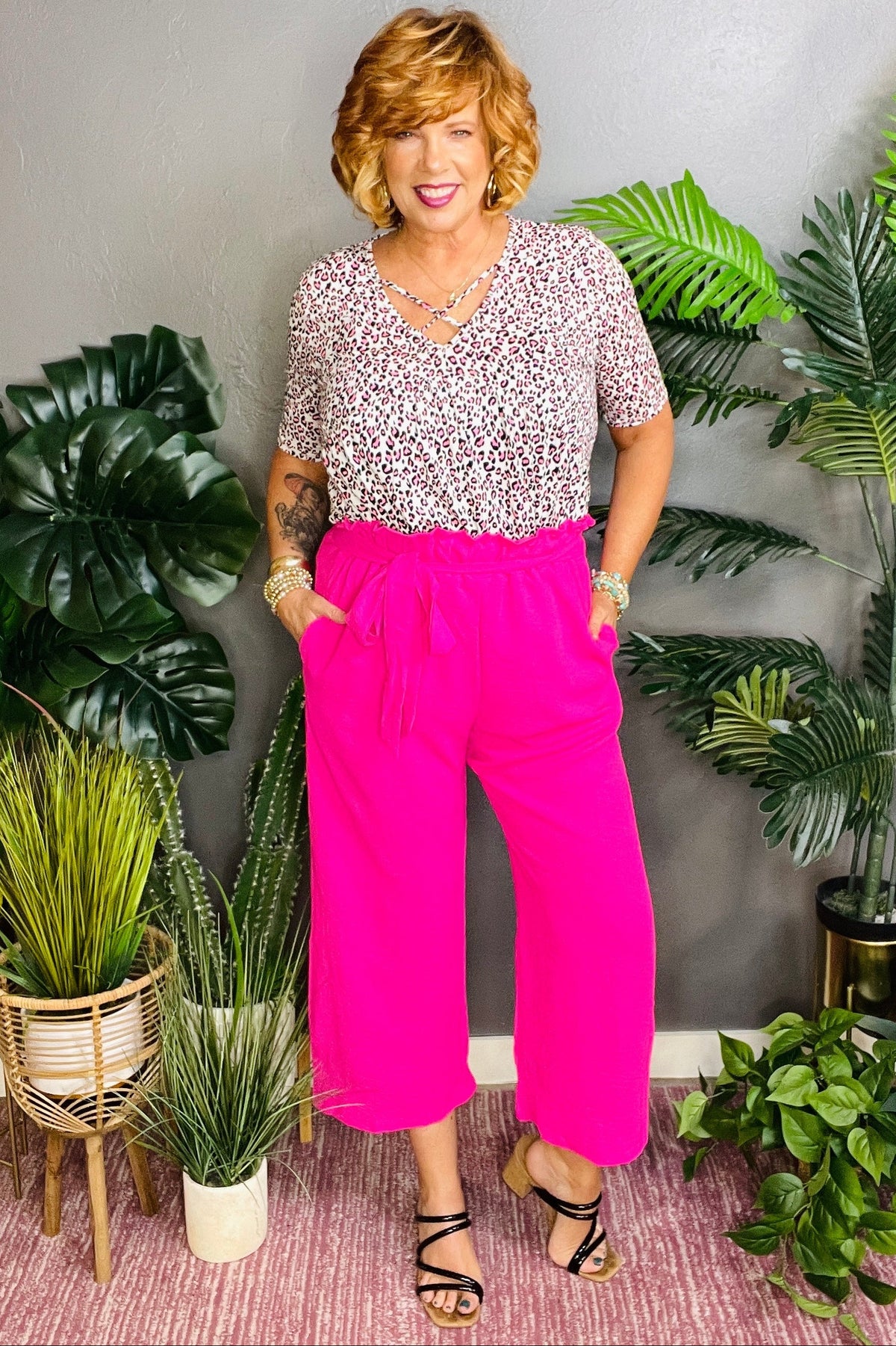 Just My Type Hot Pink Capri Pant - P095HP