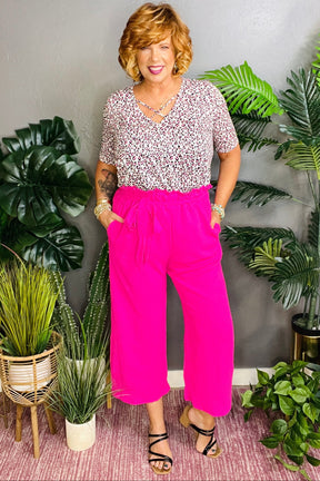 Just My Type Hot Pink Capri Pant - P095HP