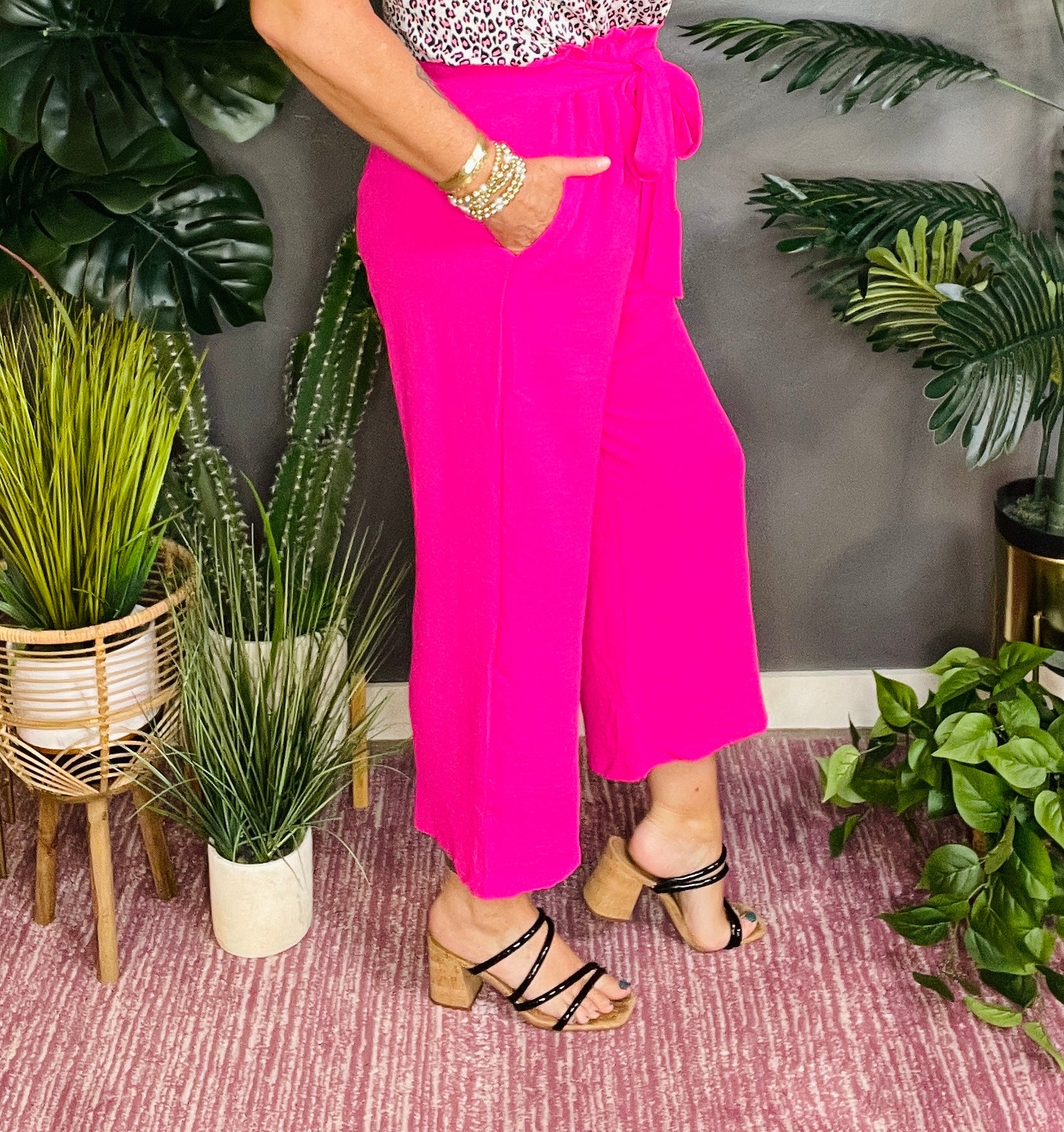 Just My Type Hot Pink Capri Pant - P095HP