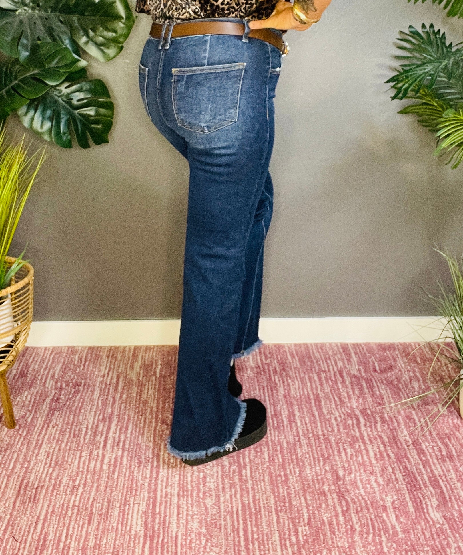 Hailey Full Size Tummy Control Mid Rise Flare Jeans