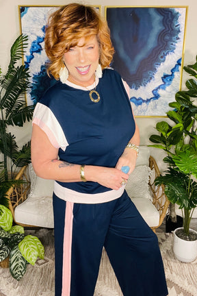 It's A Match Navy Color Block Set