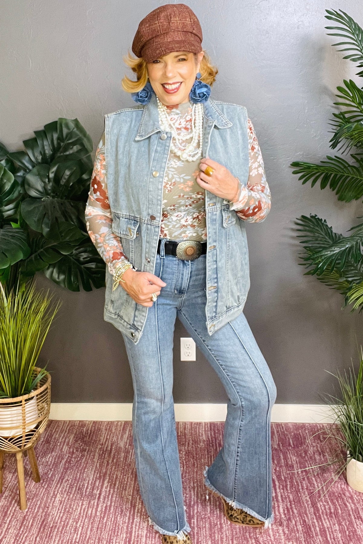 Denim Crush Vest Jacket (2 Colors)