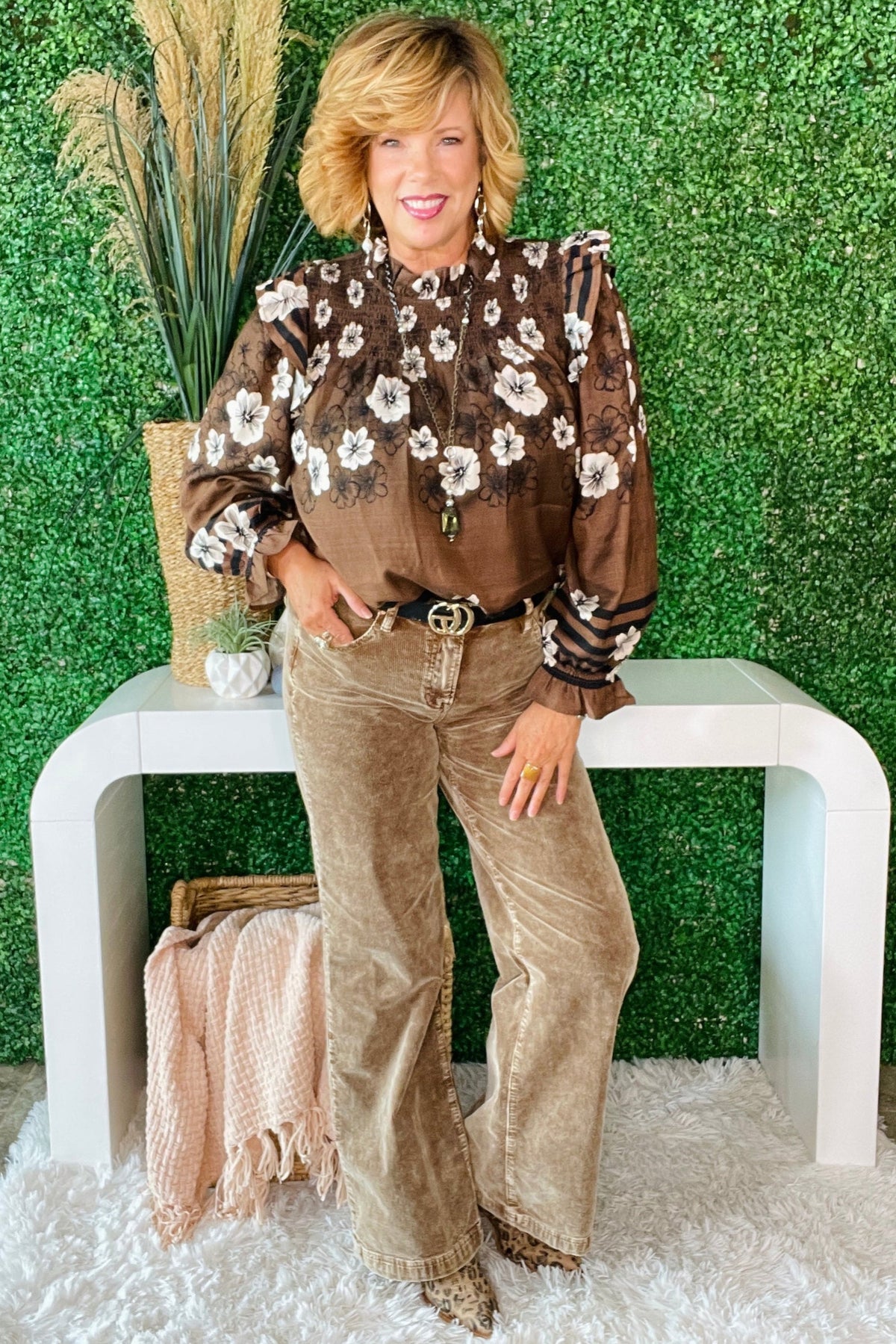 Fresh For Fall Floral Smocked Top