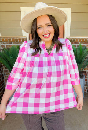 Checks And Charm Top - T072PK