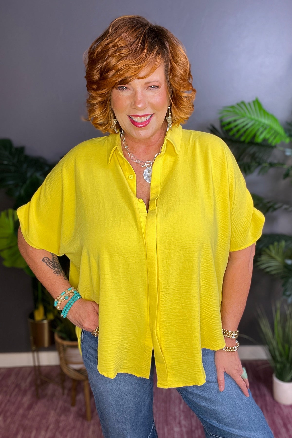 Living Easy Lemon Dolman Top - S459LM