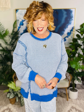 Out Of The Blue Waffle Knit Top