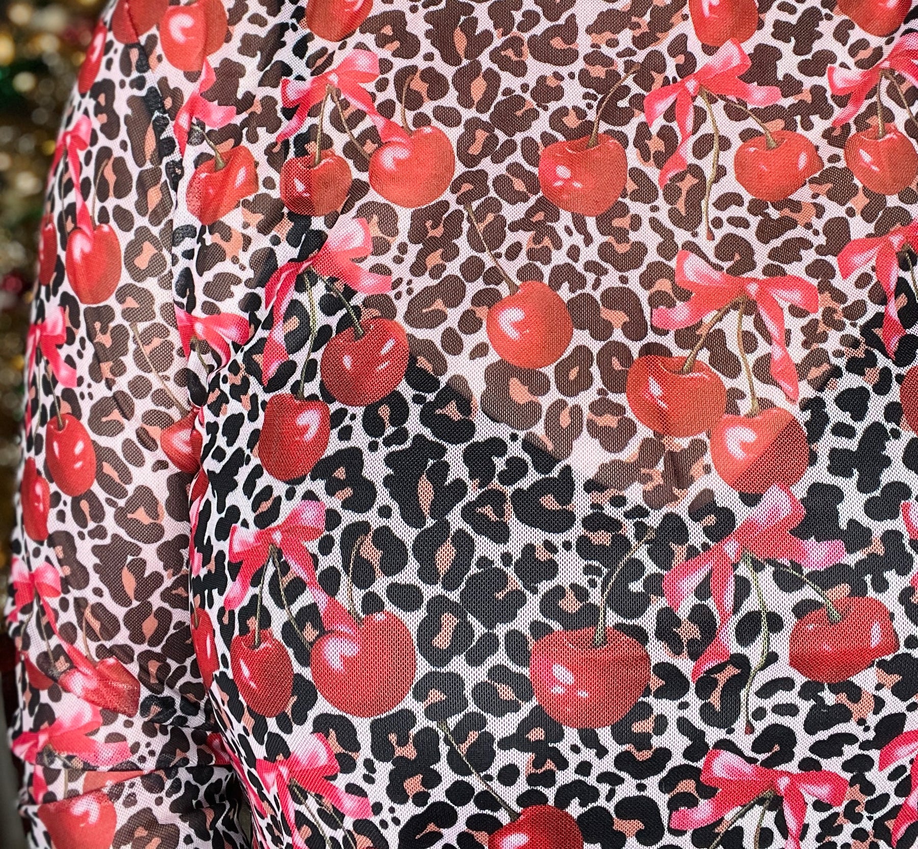 Put a Cherry On Top Mesh Sheer Top - S172BK