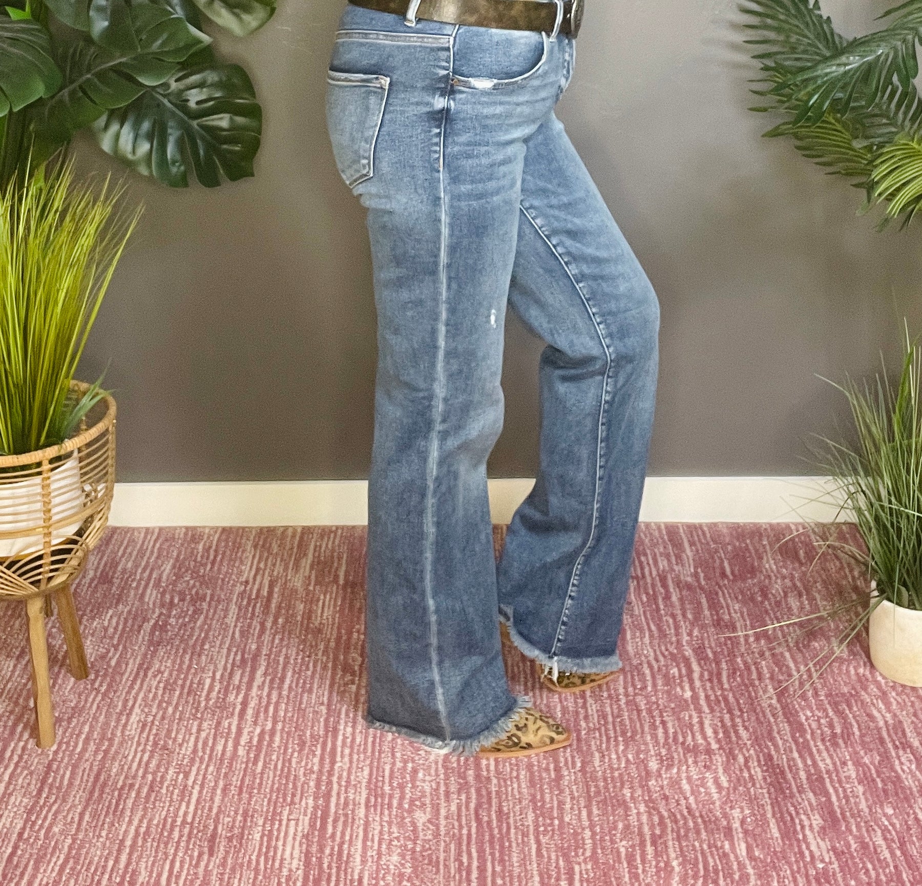 Riley Full Size Tummy Control High Rise Long Straight Jeans