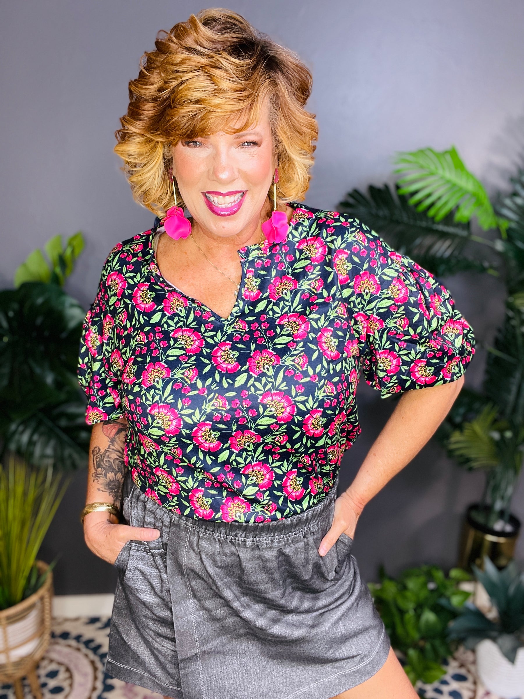 Lovely In Bloom Top - S729BK