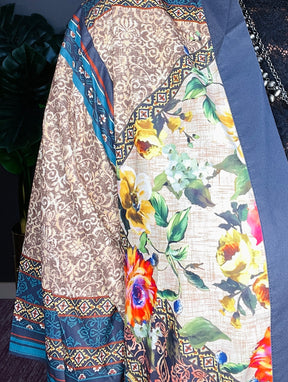 It's A Mood Teal Mixed Kimono - OT025TE