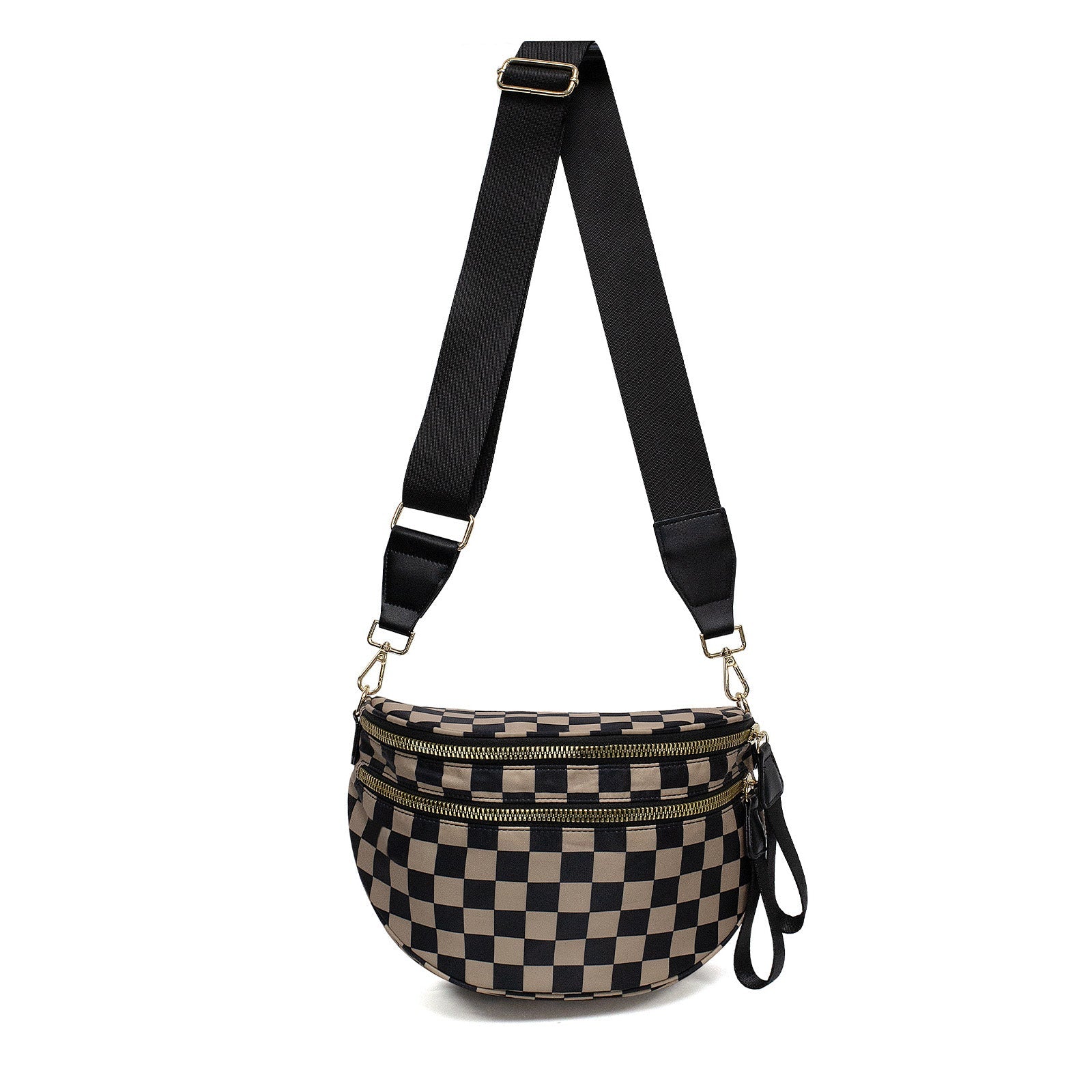 Frankie Oversize Double Zip Print Crescent Sling (5 Colors)