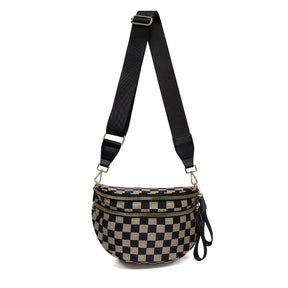 Frankie Oversize Double Zip Print Crescent Sling (5 Colors)