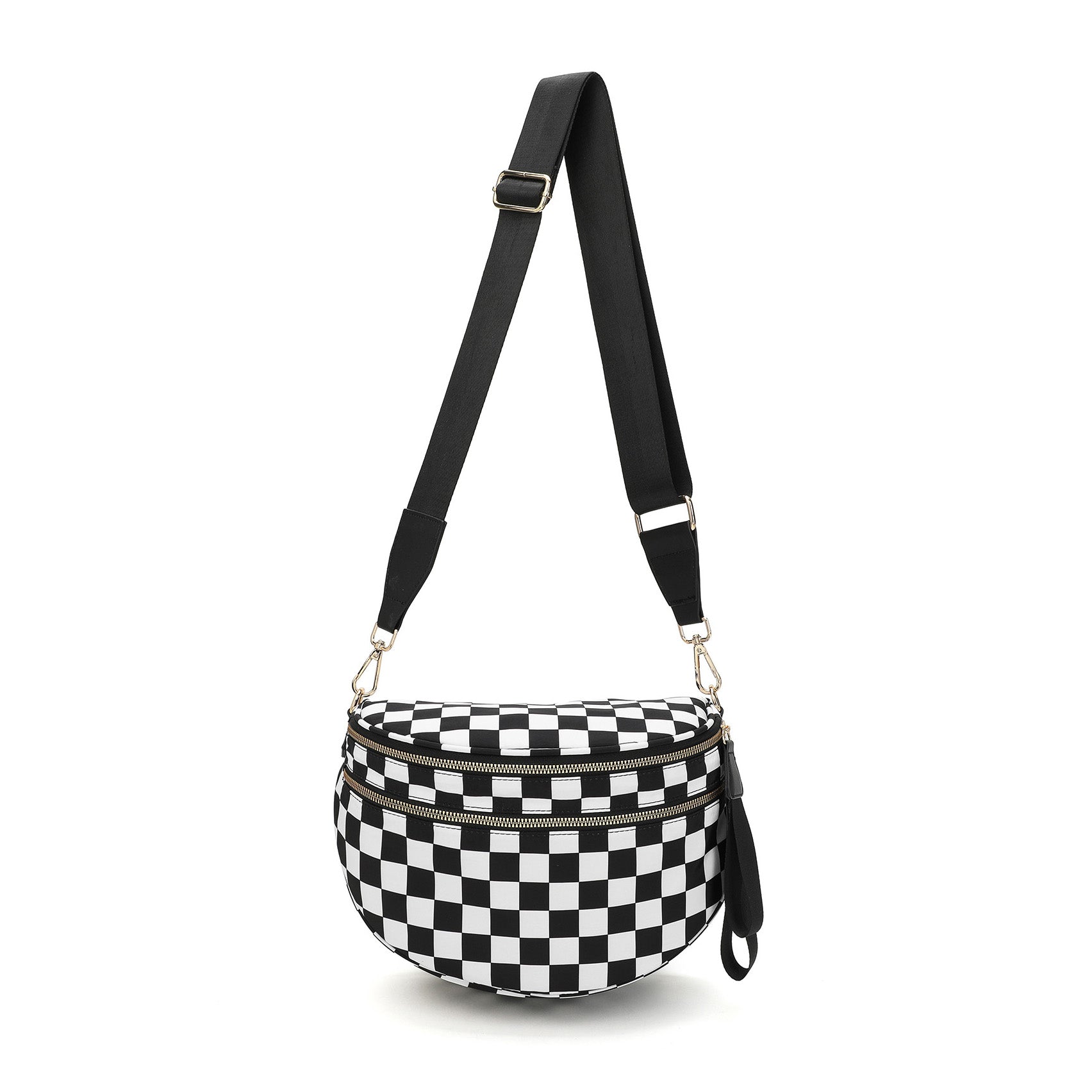 Frankie Oversize Double Zip Print Crescent Sling (5 Colors)