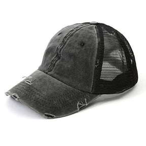 Distressed Messy Bun Hat Cap (8 Colors)