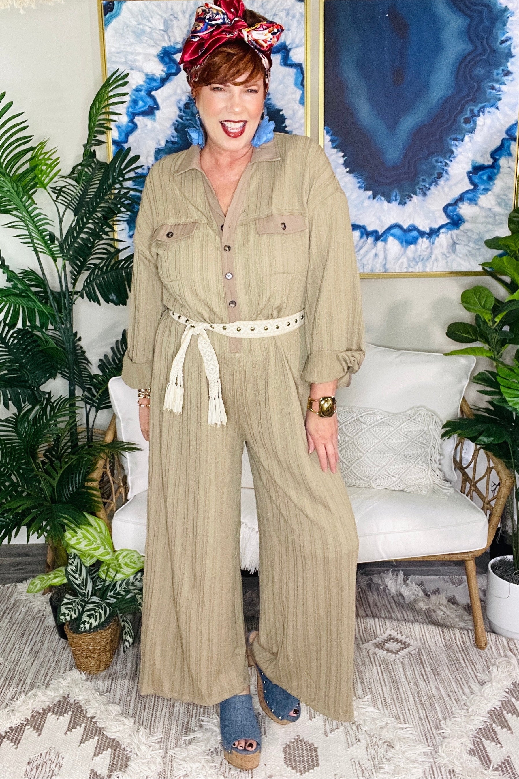 All That Sass Mocha Jumpsuit - R029MO