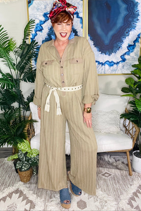 All That Sass Mocha Jumpsuit - R029MO