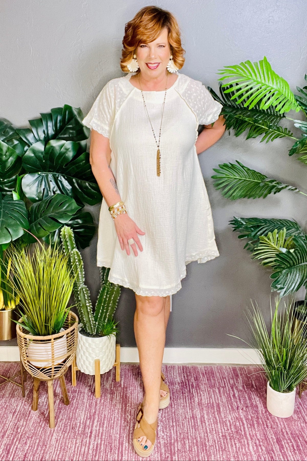 Show You The Way Cream Dress - DR083CM