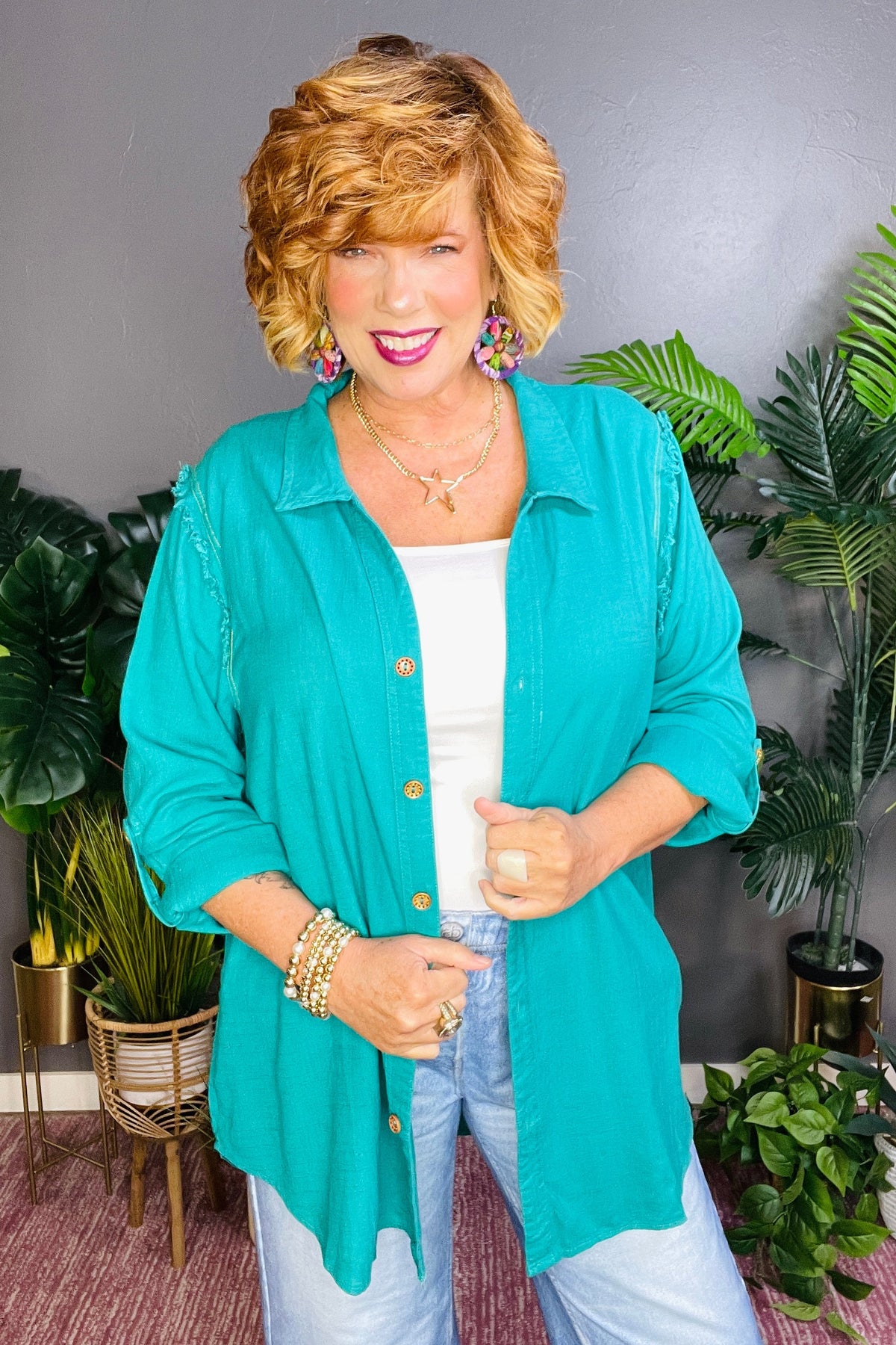 Midtown Chic Emerald Top - S583EG
