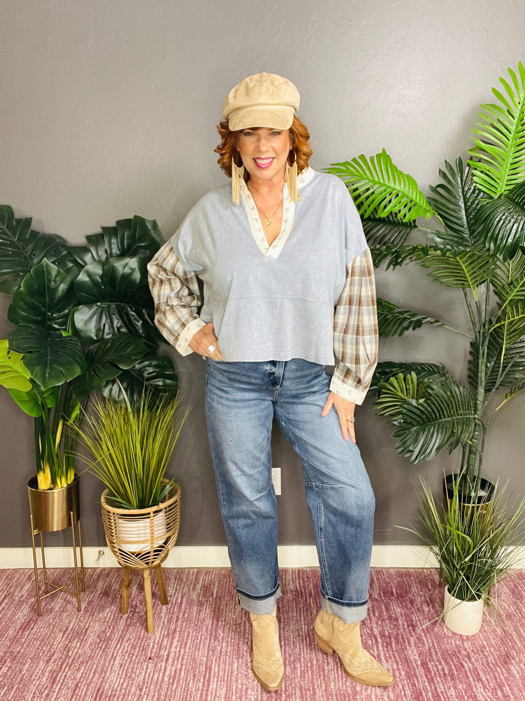 Chloe Slouchy Crop Barrel Cuffed Jeans