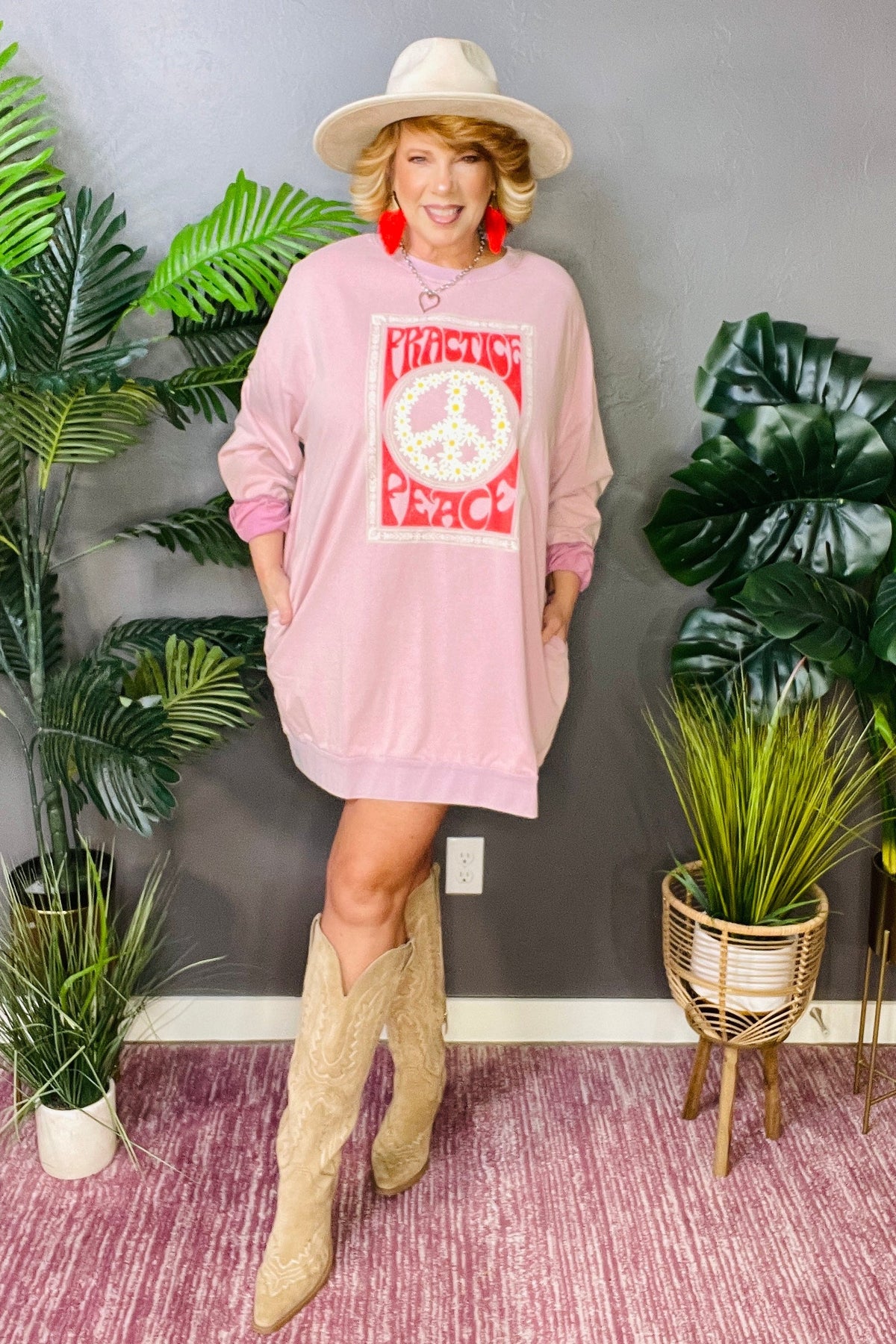 Practice Peace Pink Sweatshirt - S277PK
