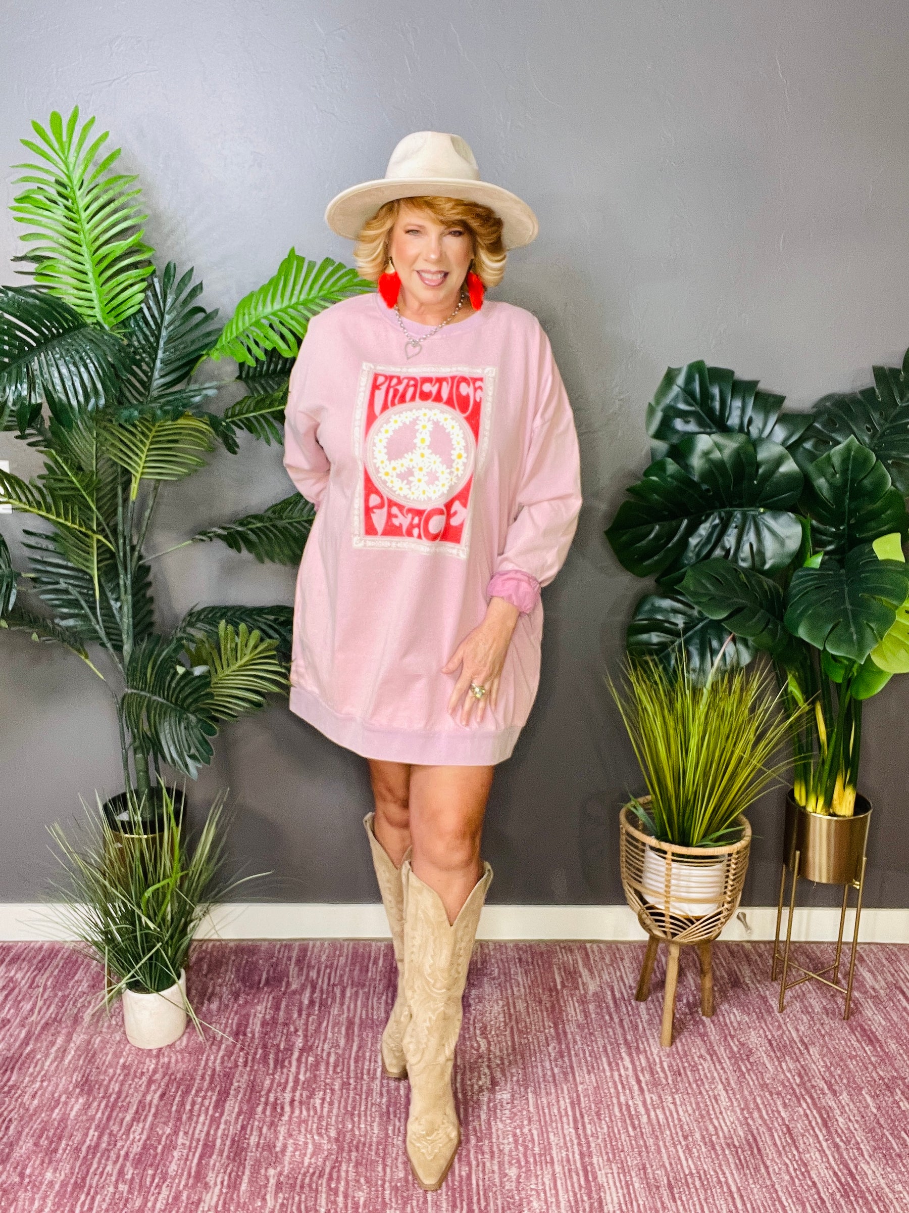 Practice Peace Pink Sweatshirt - S277PK