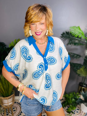 Little Bit Extra Paisley Print Top