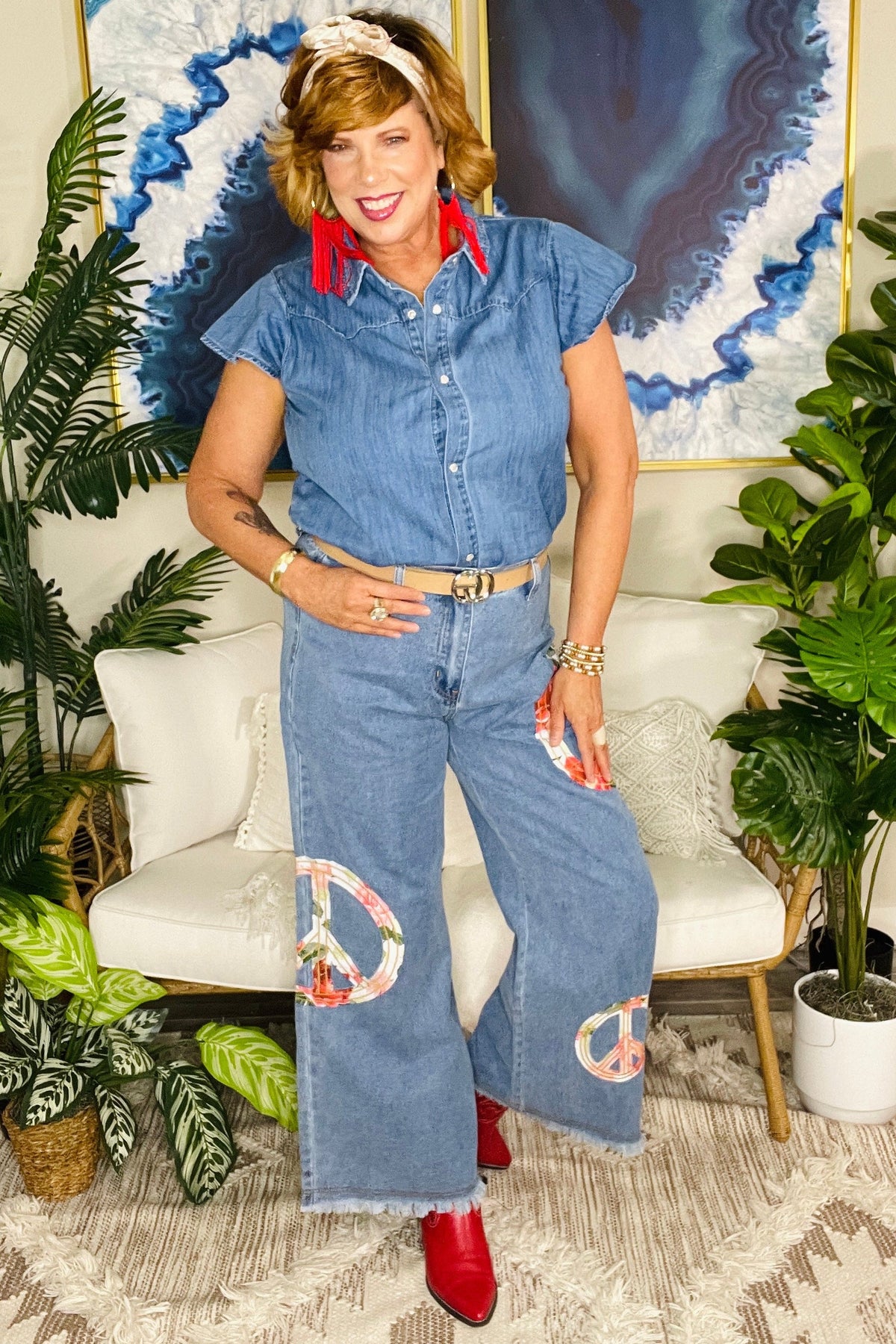 Peace Love And Denim Wide Leg Jeans