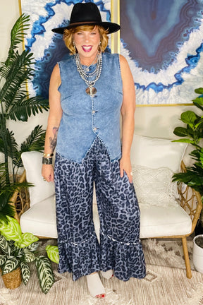 Posh Mode Leopard Print  Wide Leg Pants