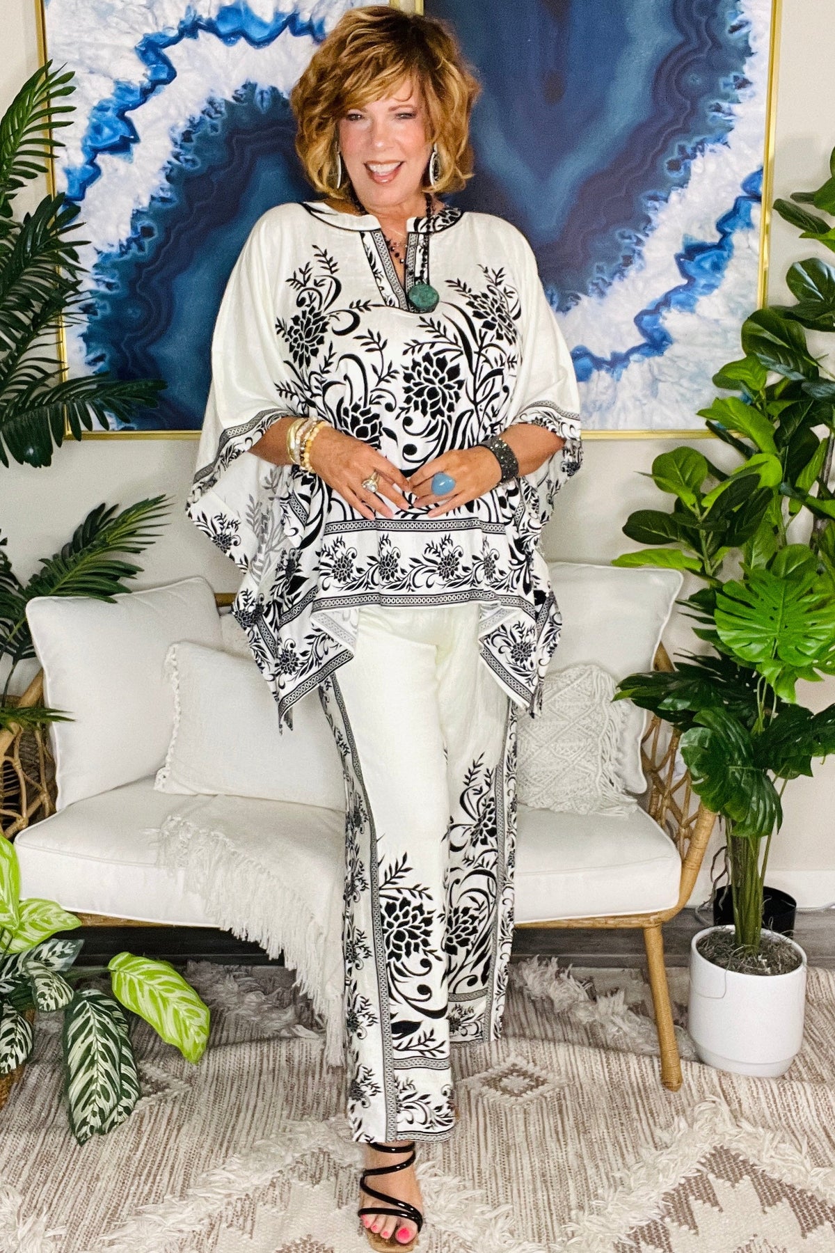 Southern Charm Cream Top And Pant Set - SET060CM